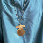 Sautoir fil et pendentif doré brossé- Agraa