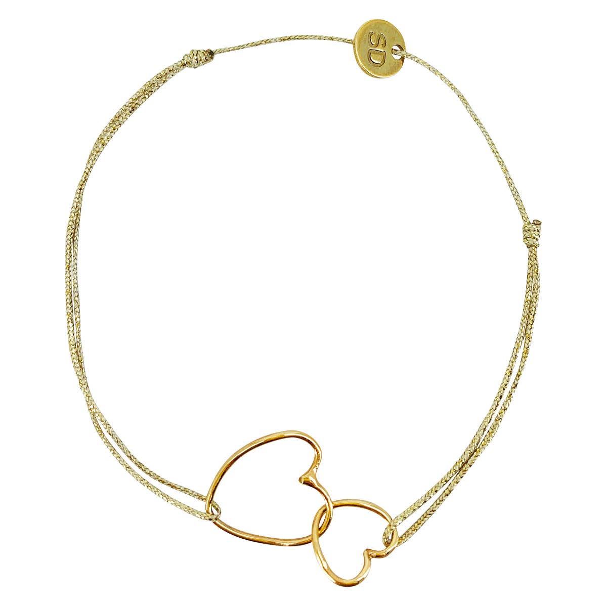 BRACELET AIMÉE, coeurs entrelacés plaqué or