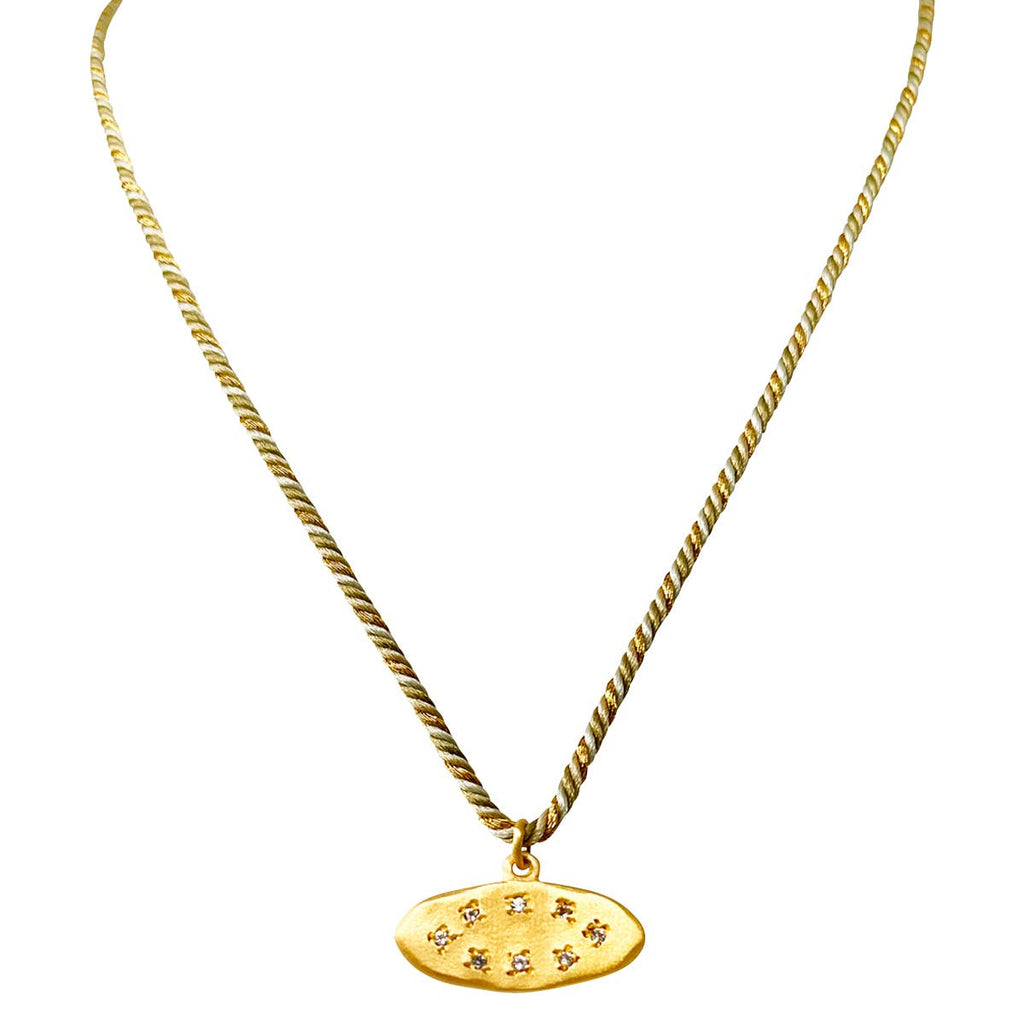 COLLIER INDIRA Médaille plaqué or mat ETHNIC CHIC