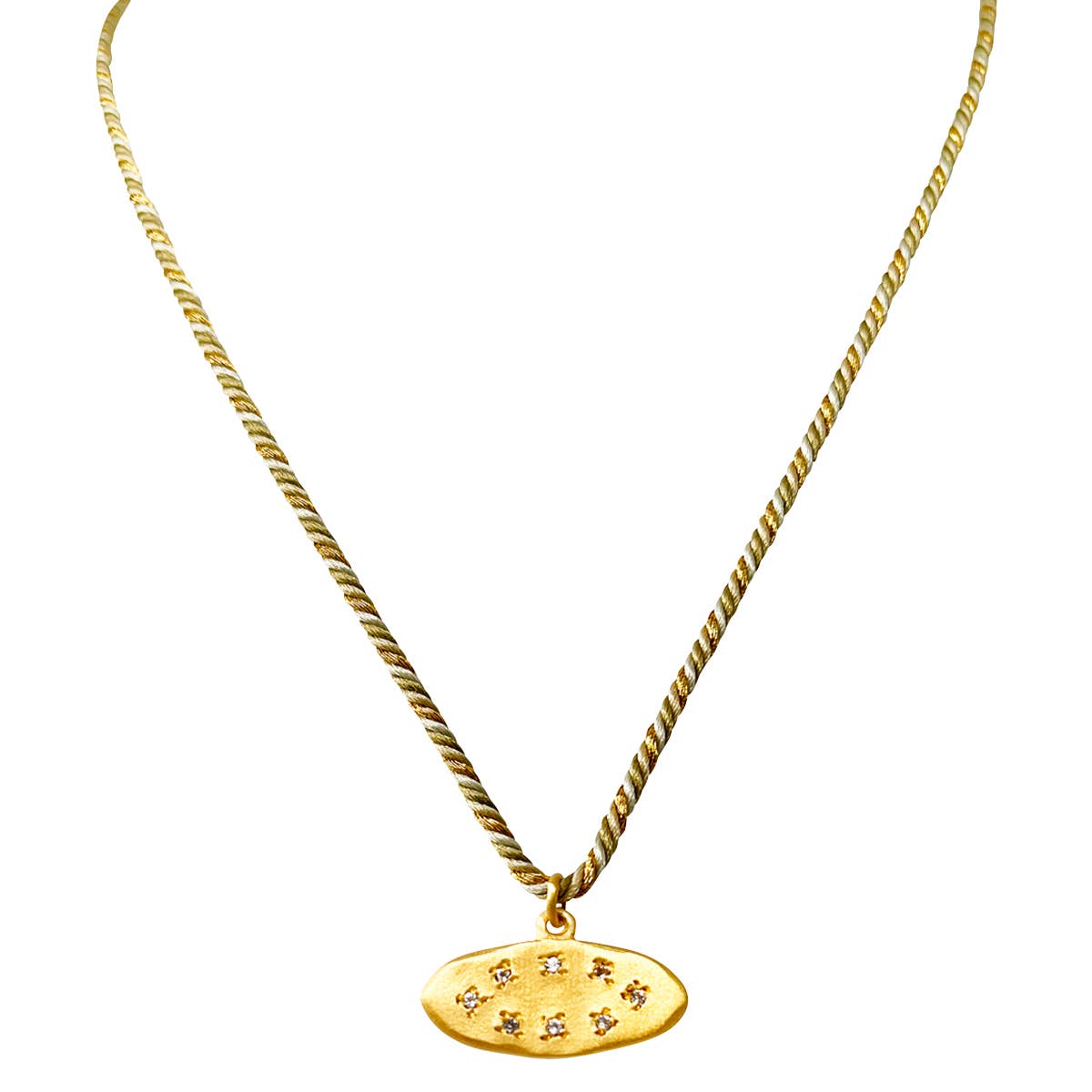COLLIER INDIRA Médaille plaqué or mat ETHNIC CHIC