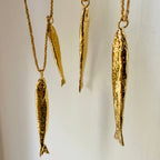COLLIER ABLETTE DUO , 2 poissons plaqué or