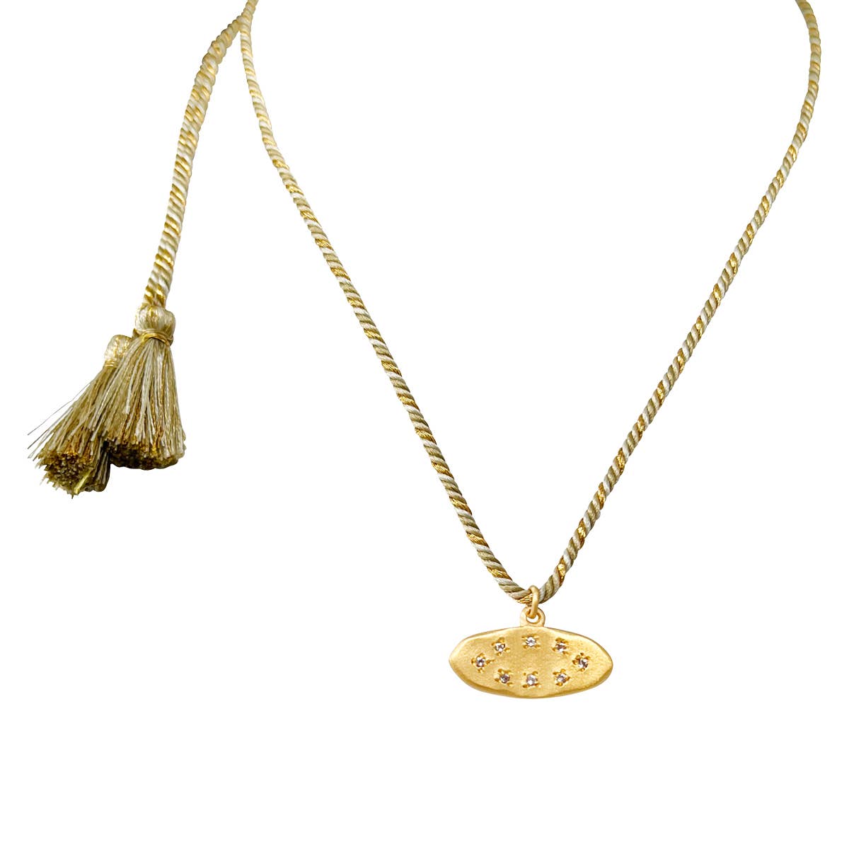 COLLIER INDIRA Médaille plaqué or mat ETHNIC CHIC