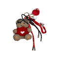 Bijou de sac, porte-clés, l'ours au pull rouge