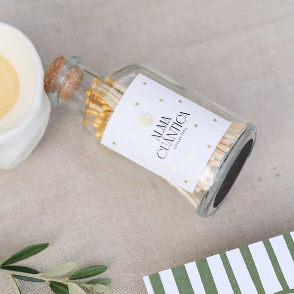 Allumettes dorées – Bouteille en verre