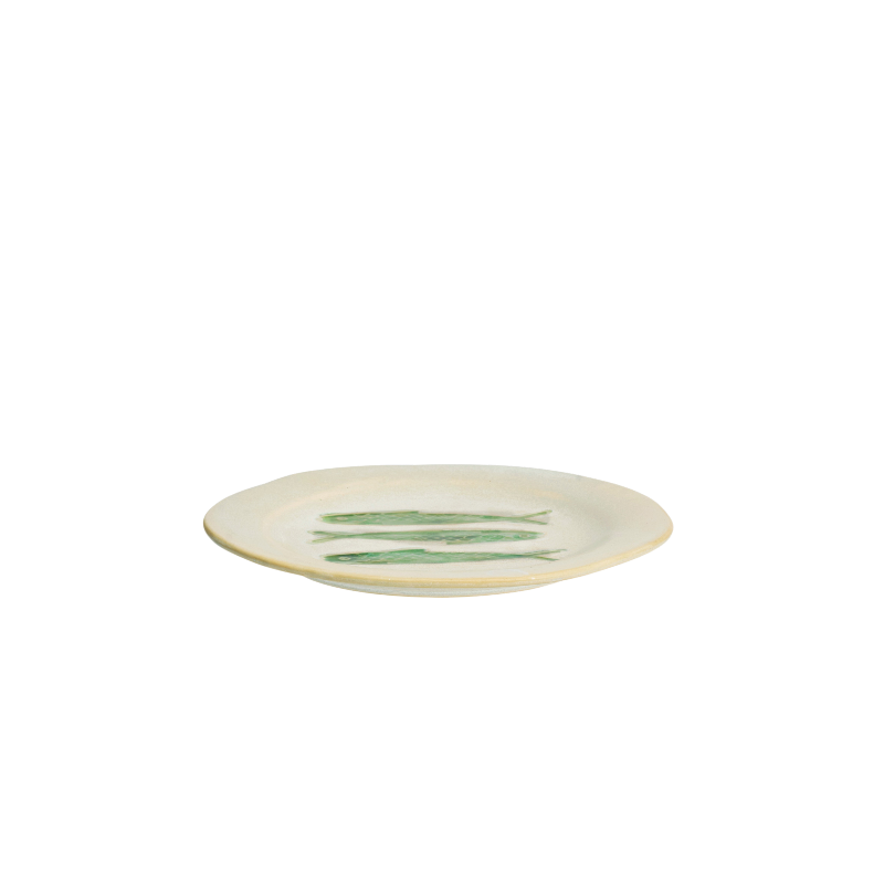 Assiette déjeuner  grès motif poissons Madam Stoltz