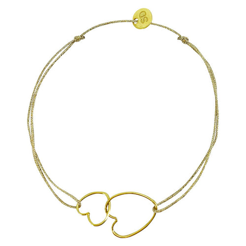 BRACELET AIMÉE, coeurs entrelacés plaqué or