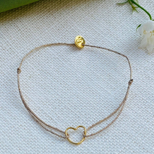 Bracelet coeur plaqué or - Pénélope