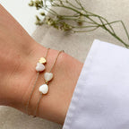 BRACELET MAUPITI, coeur nacre & plaqué or