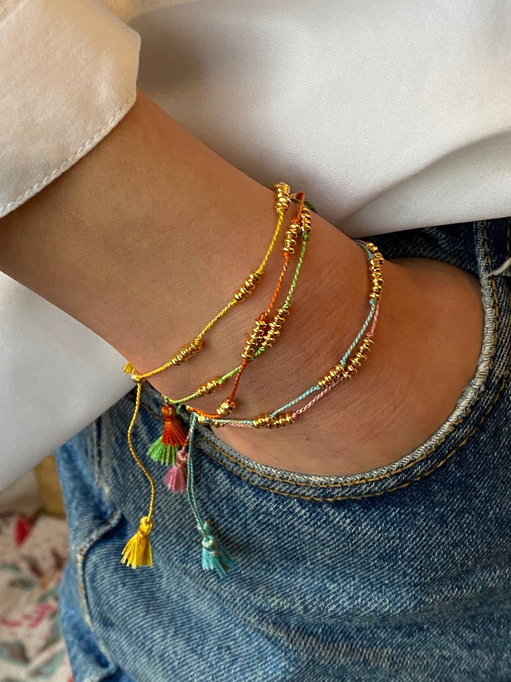 Bracelet rondelles plaqué or Lou-Ange