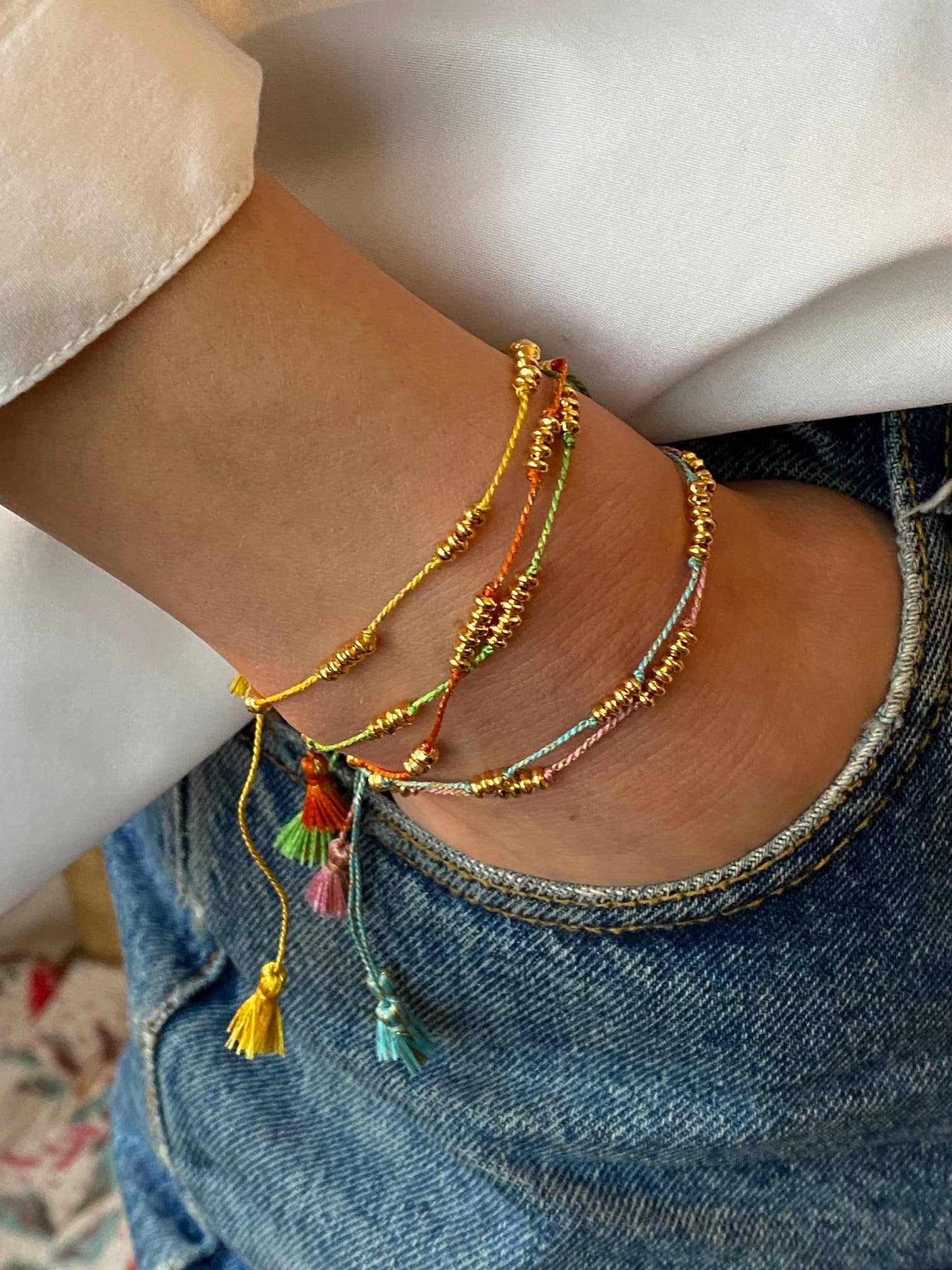 Bracelet rondelles plaqué or Lou-Ange