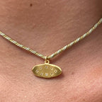 COLLIER INDIRA Médaille plaqué or mat ETHNIC CHIC