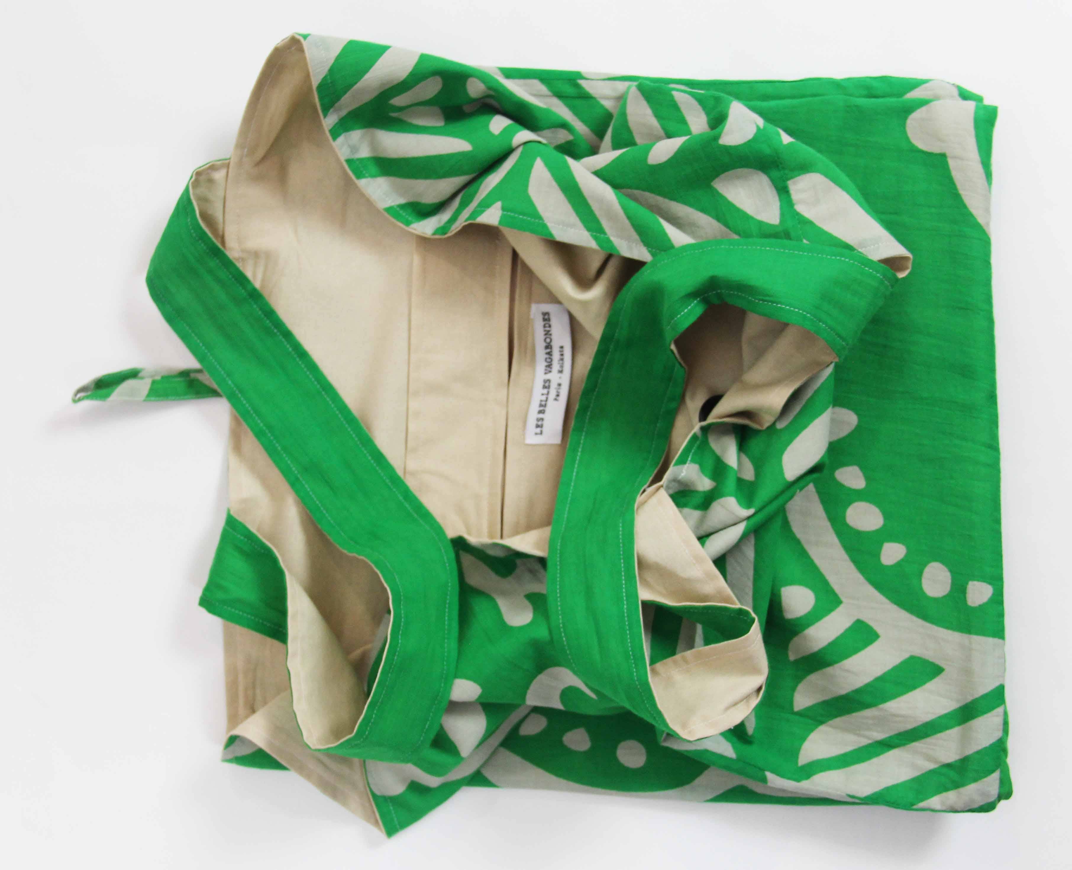 Cabas en coton upcycling Manuka Vert Green