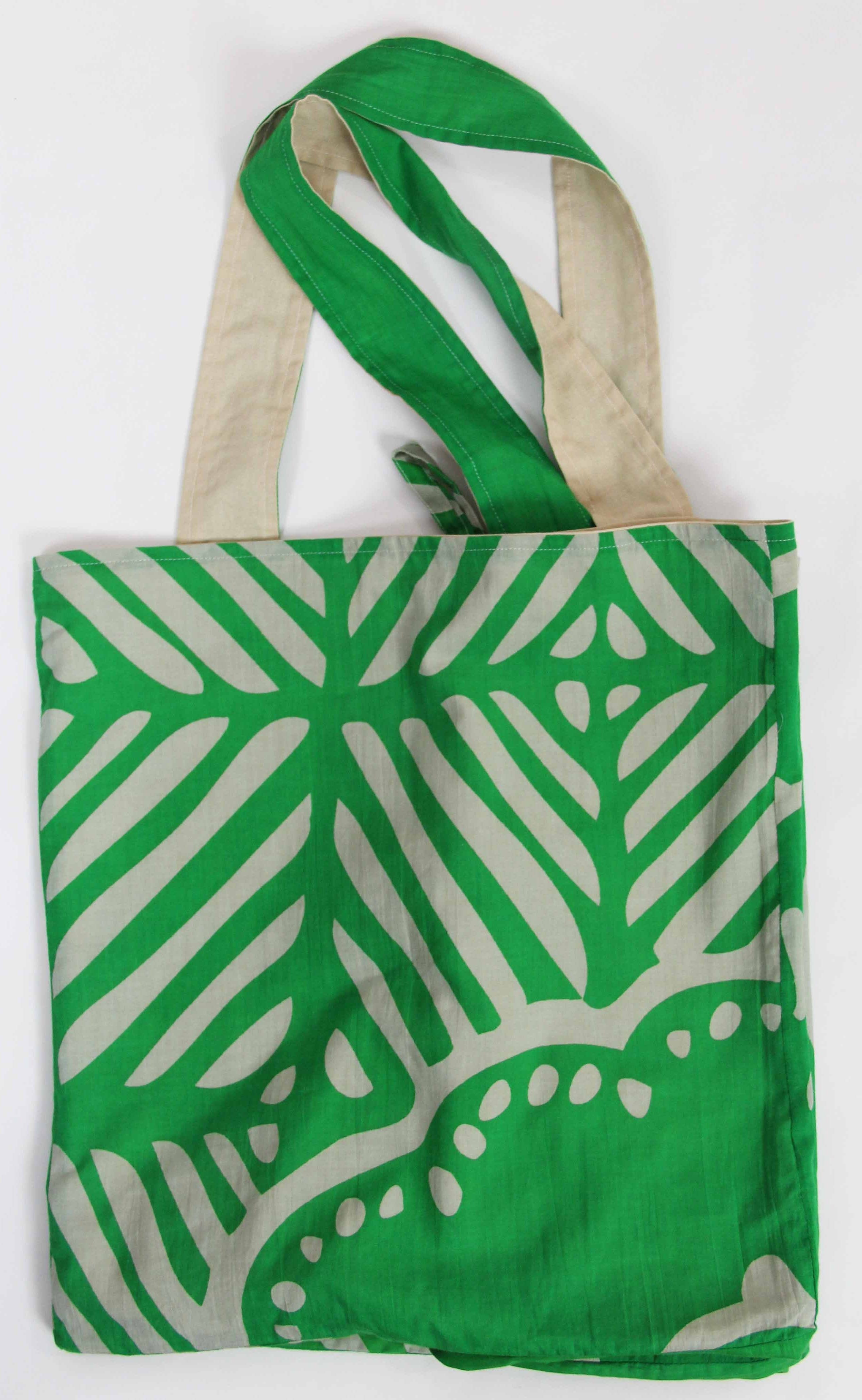 Cabas en coton upcycling Manuka Vert Green
