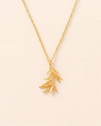 Collier Elaia branche d’olivier dorée – Agapée Jewelry