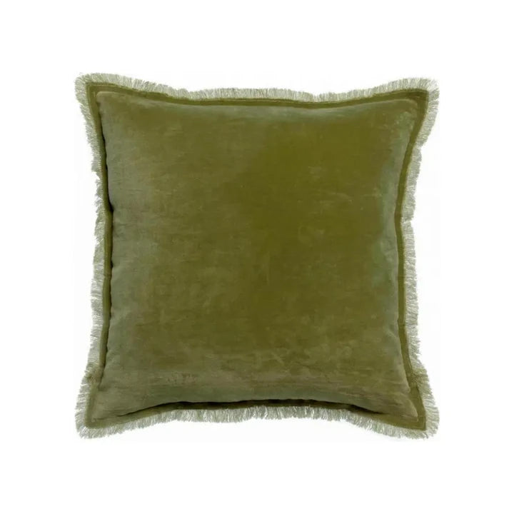 Coussin Uni Fara Olive 45 X 45 - Vivaraise