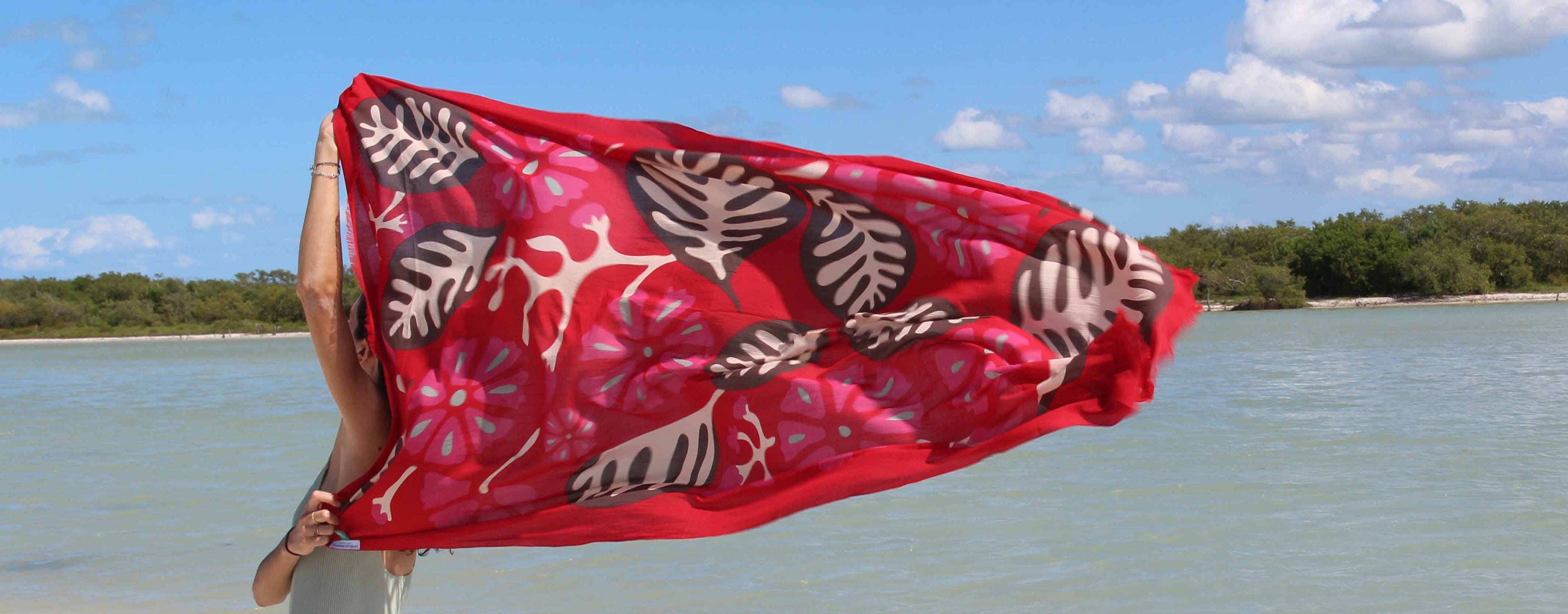 Foulard Coton Bio Equateur Rouge