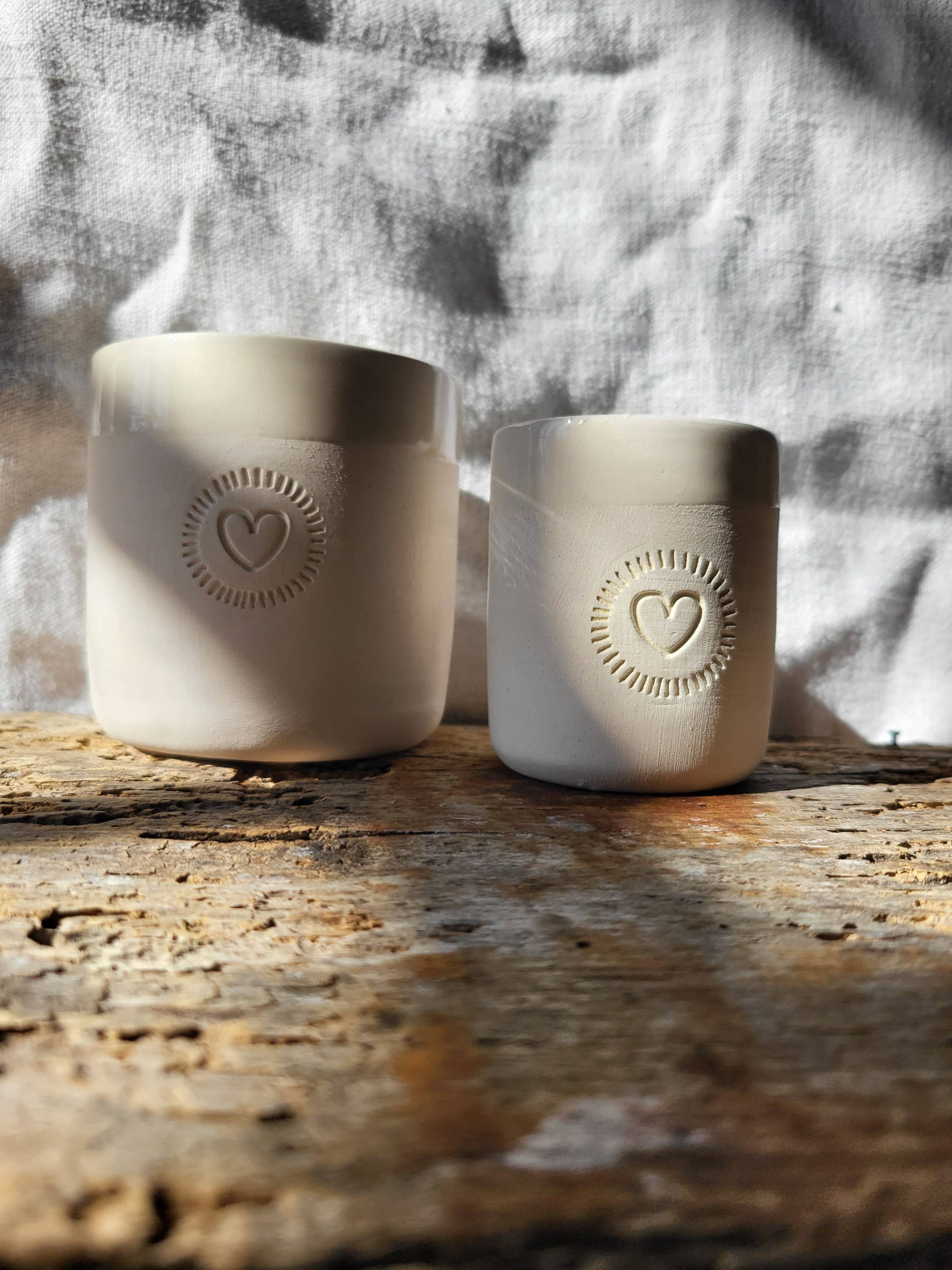 Gobelet et tasse Moka  A M O U R en céramique artisanale