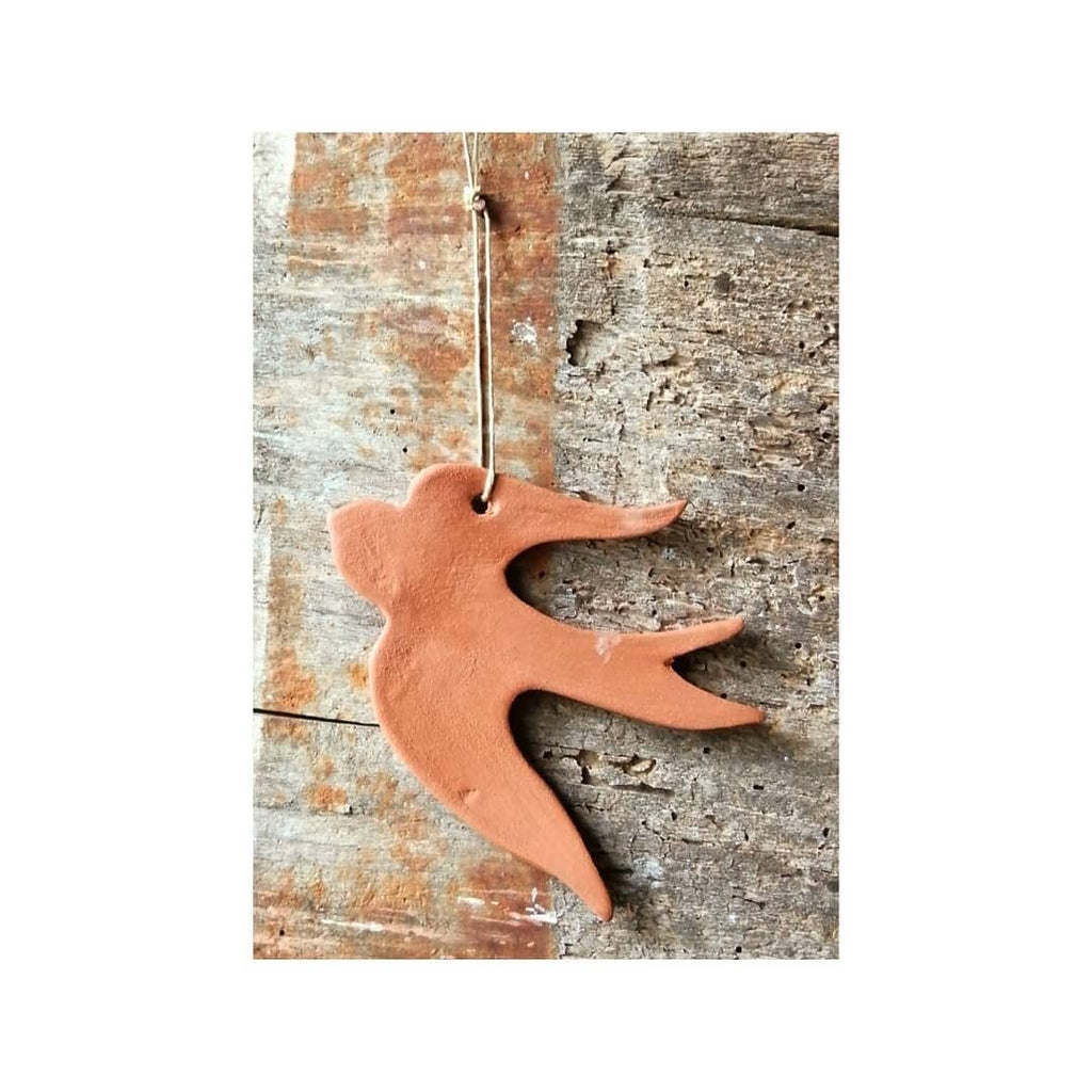 Hirondelle céramique terracotta à suspendre