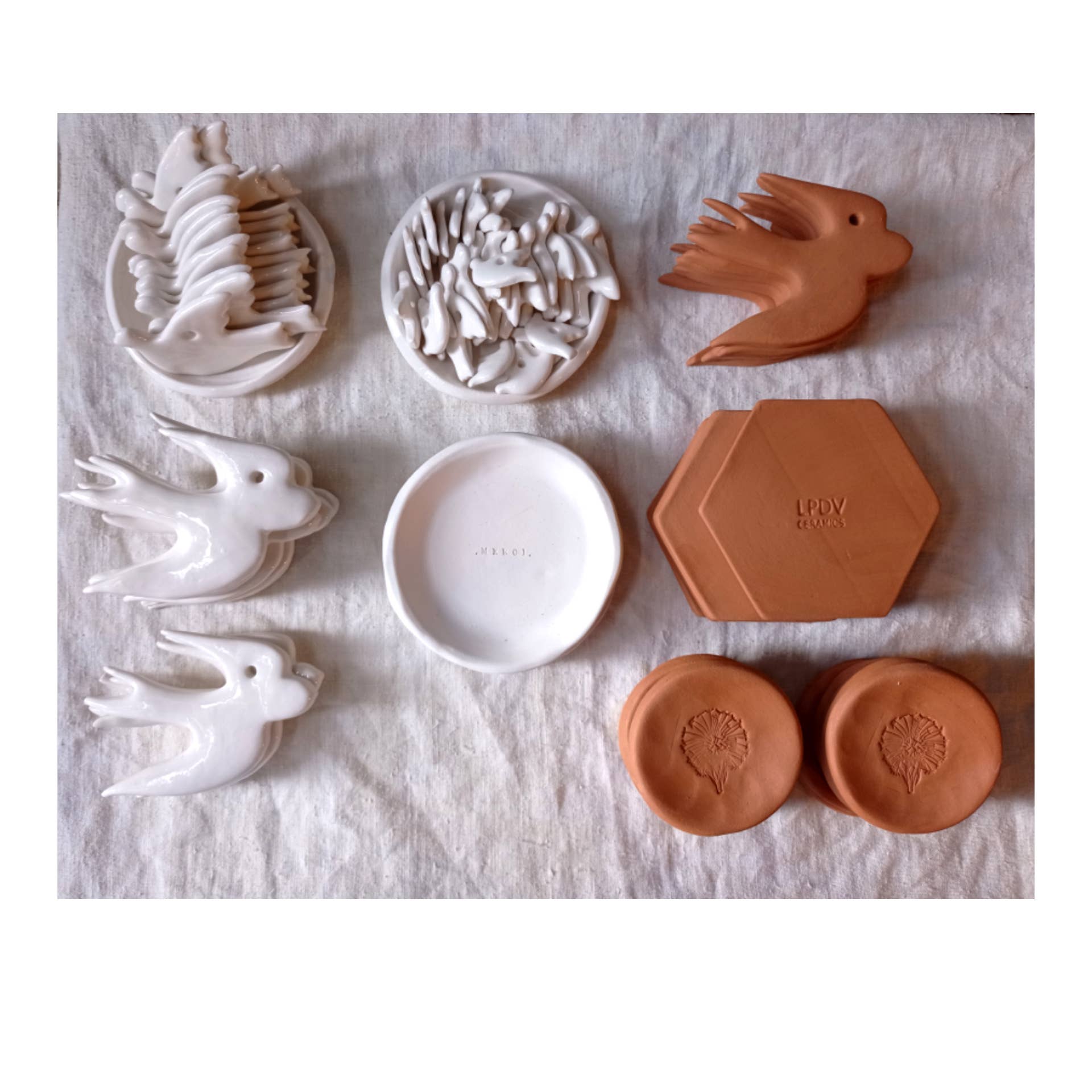 Hirondelle céramique terracotta à suspendre