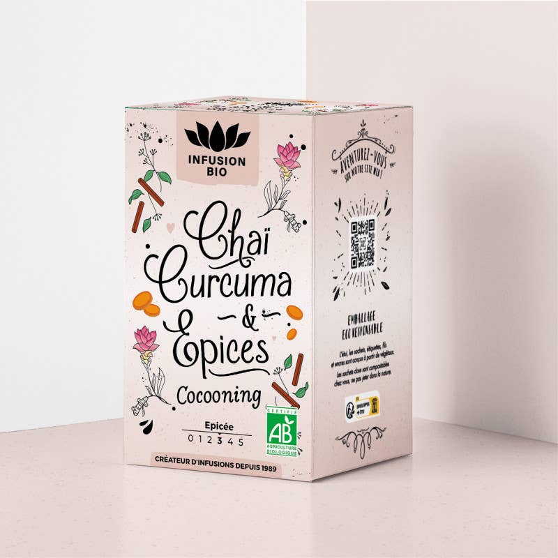 Infusion Chaï Curcuma Epices bio* 16 sachets