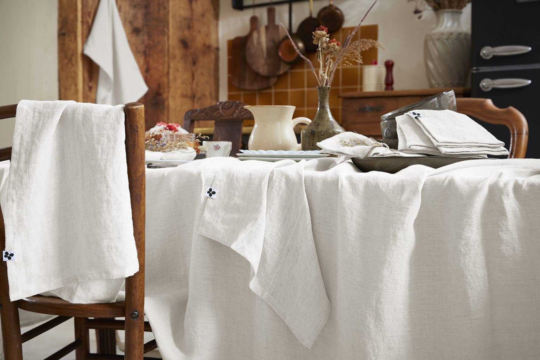 Nappe l'Effet papillon 170 x 250 cm SOLINE Craie