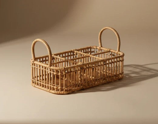 PANIER EN ROTIN PORTE-VERRES