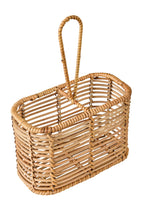 Panier porte bouteilles en rotin