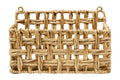 Panier rectangulaire à suspendre en jacynthe d'eau, motif tressé