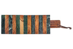 Planche à découper rectangulaire avec poignée, rayures bois et marbre vert