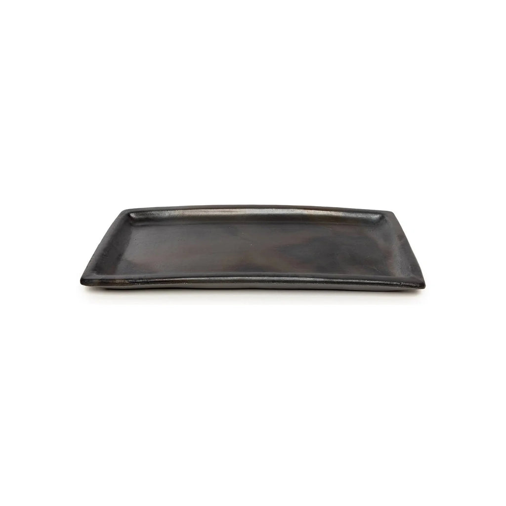 Plat rectangulaire Burned – Noir – L