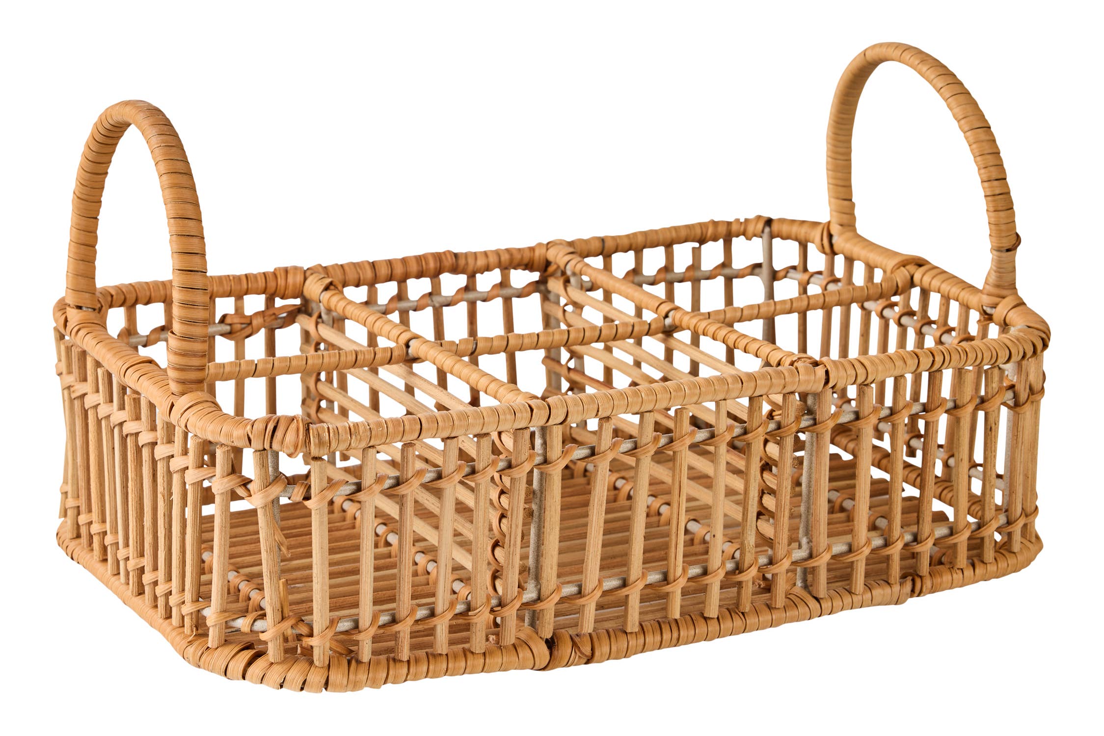 PANIER EN ROTIN PORTE-VERRES