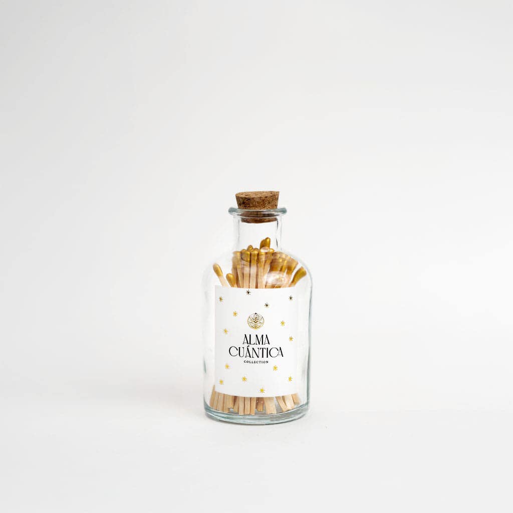 Allumettes dorées – Bouteille en verre