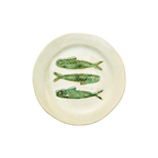 Assiette déjeuner  grès motif poissons Madam Stoltz