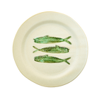 Assiette diner grès motif poissons Madam Stoltz