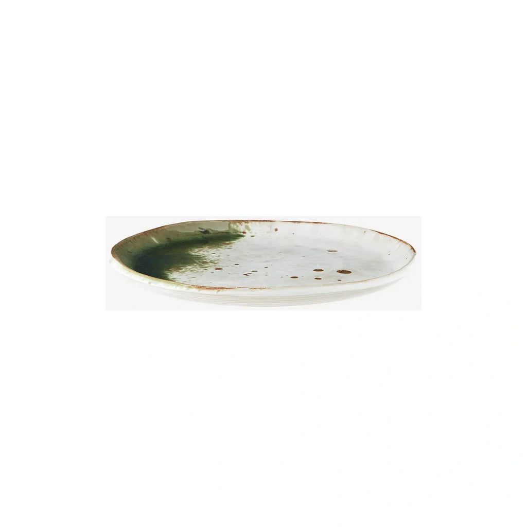 Assiette en grès – Vert, écru & naturel | Madam Stoltz
