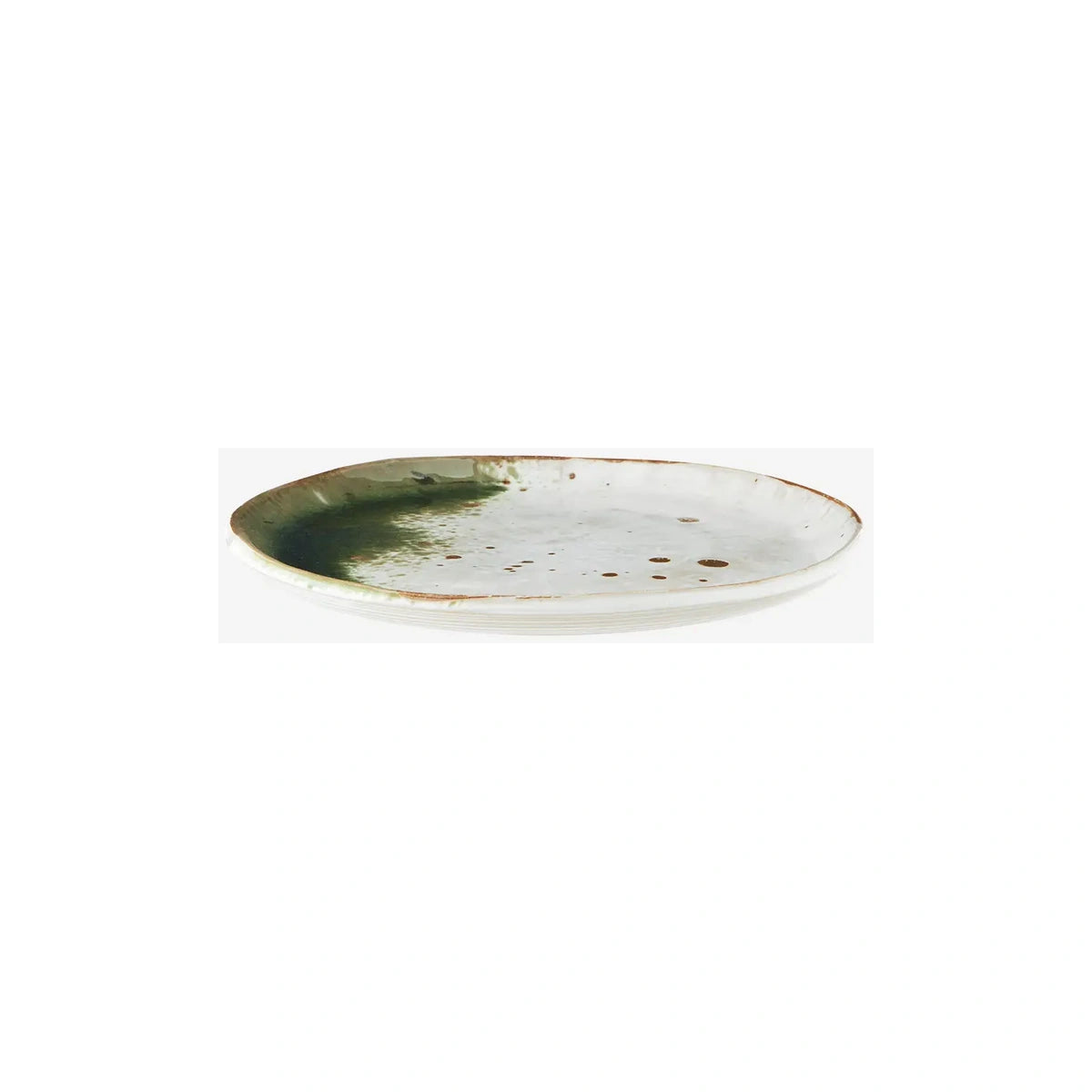 Assiette en grès – Vert, écru & naturel | Madam Stoltz