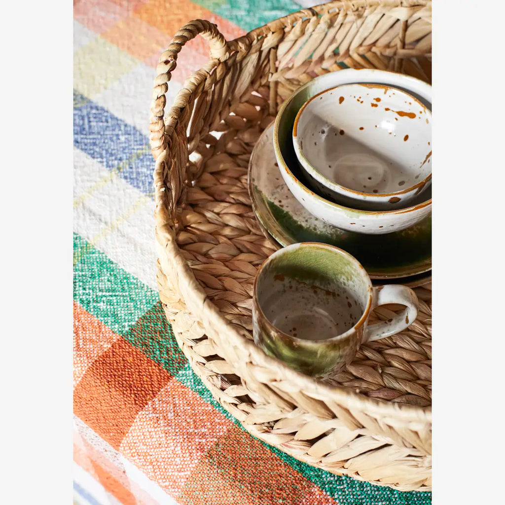 Assiette en grès – Vert, écru & naturel | Madam Stoltz
