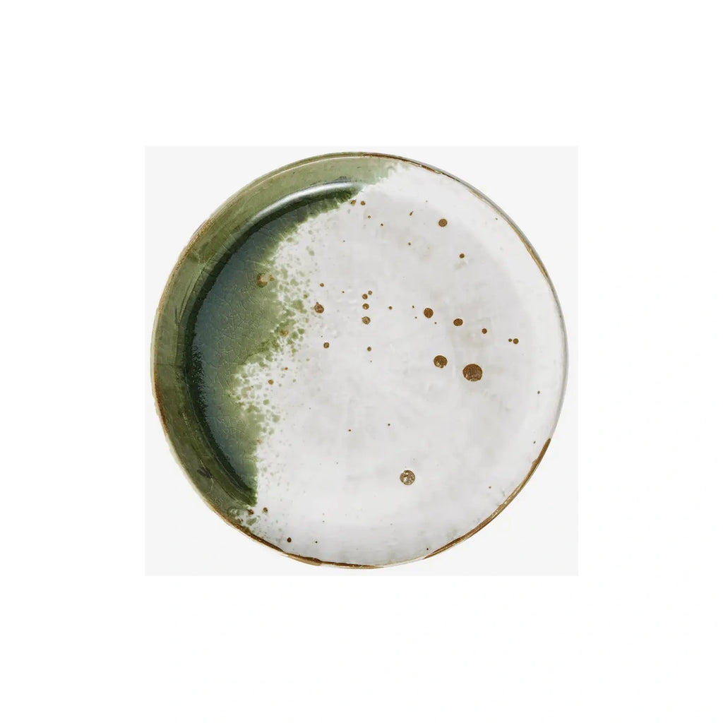Assiette en grès – Vert, écru & naturel | Madam Stoltz