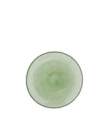 Assiette déjeuner en verre bullé vert Madam Stoltz