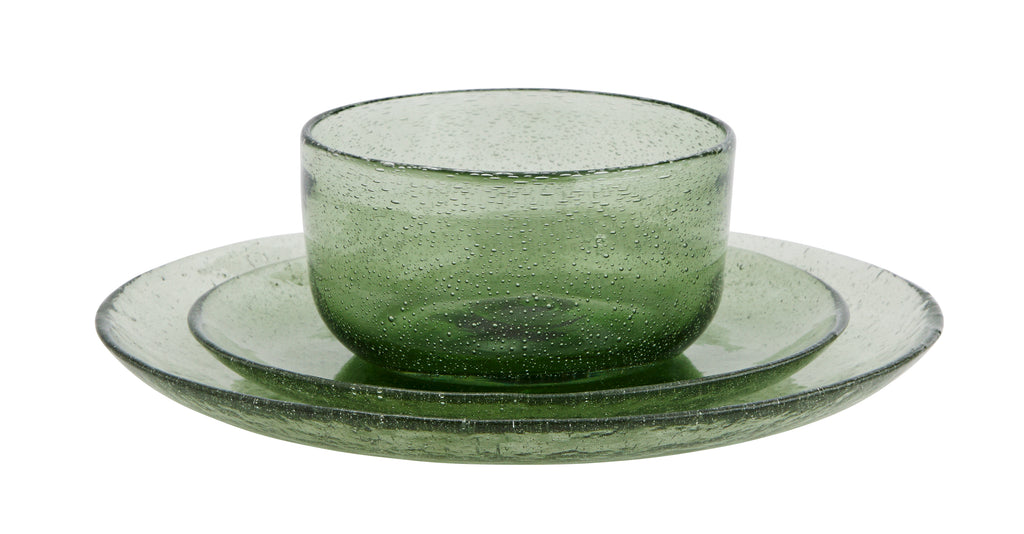 Bol en verre bullé vert Madam Stoltz