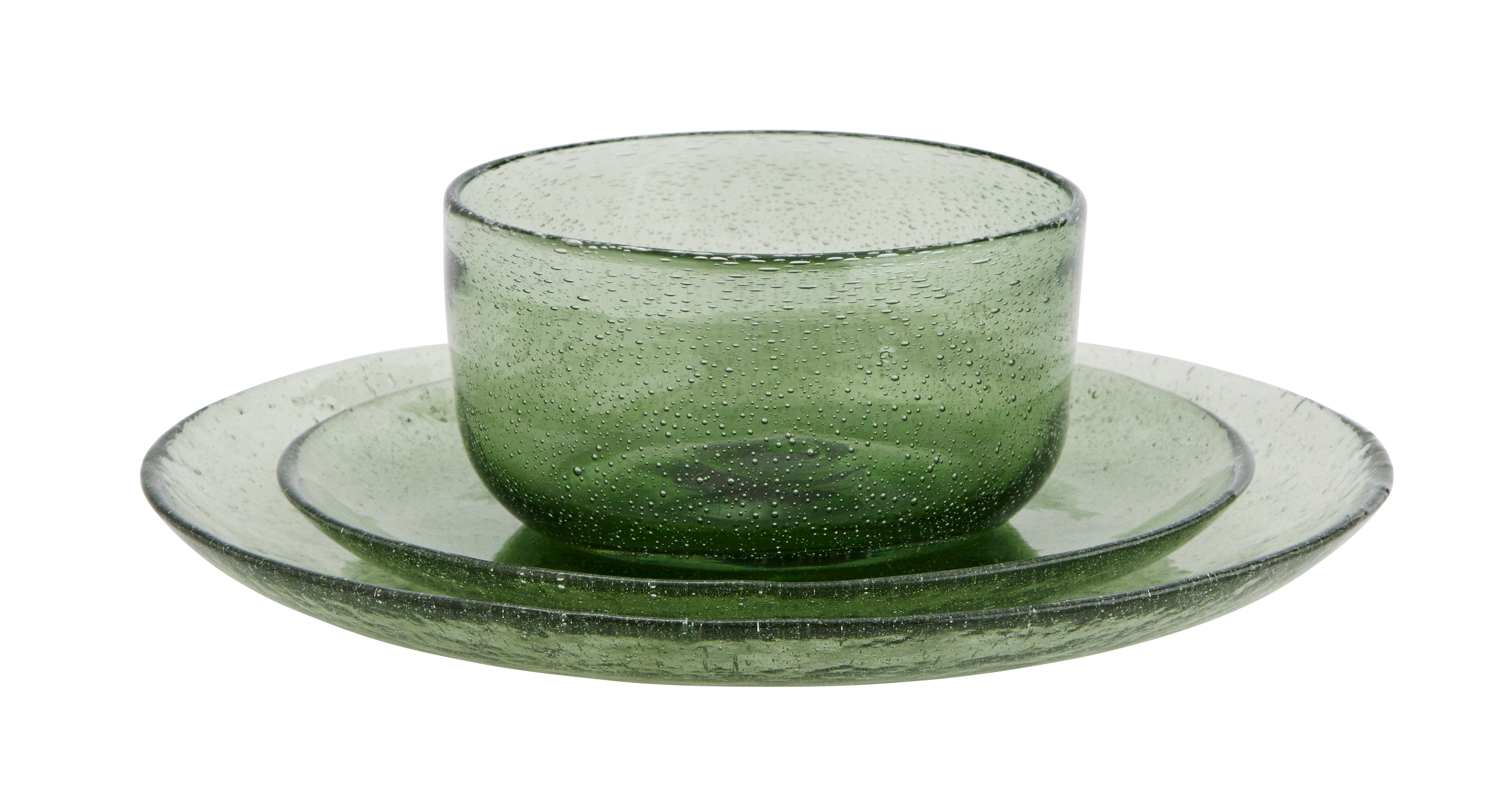 Bol en verre bullé vert Madam Stoltz