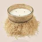 Bougie Frange Happy Coco 400 g – Raphia crocheté main – Fariboles