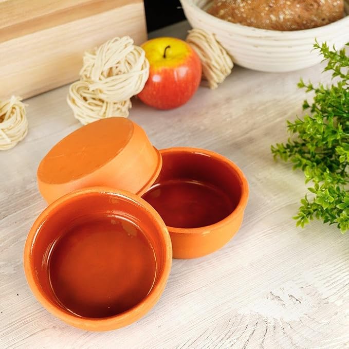 Lot de 3 plats à tapas en terre cuite – 12 cm