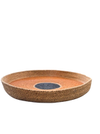Panier plat en jonc de mer orange