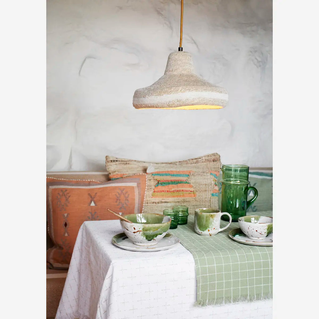 Assiette en grès – Vert, écru & naturel | Madam Stoltz