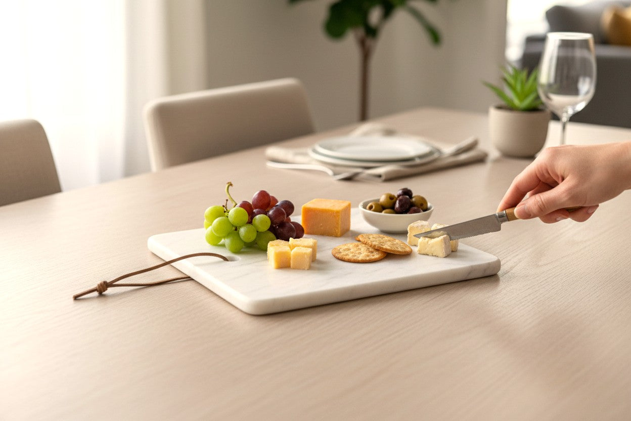 Planche de service marbre blanc