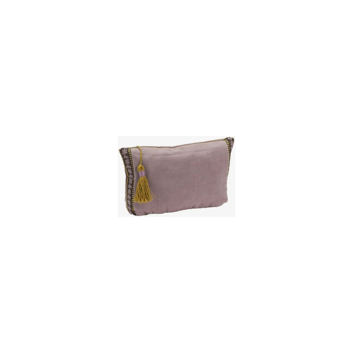 Pochette en coton brodé – Lilas, taupe & violet | Madam Stoltz