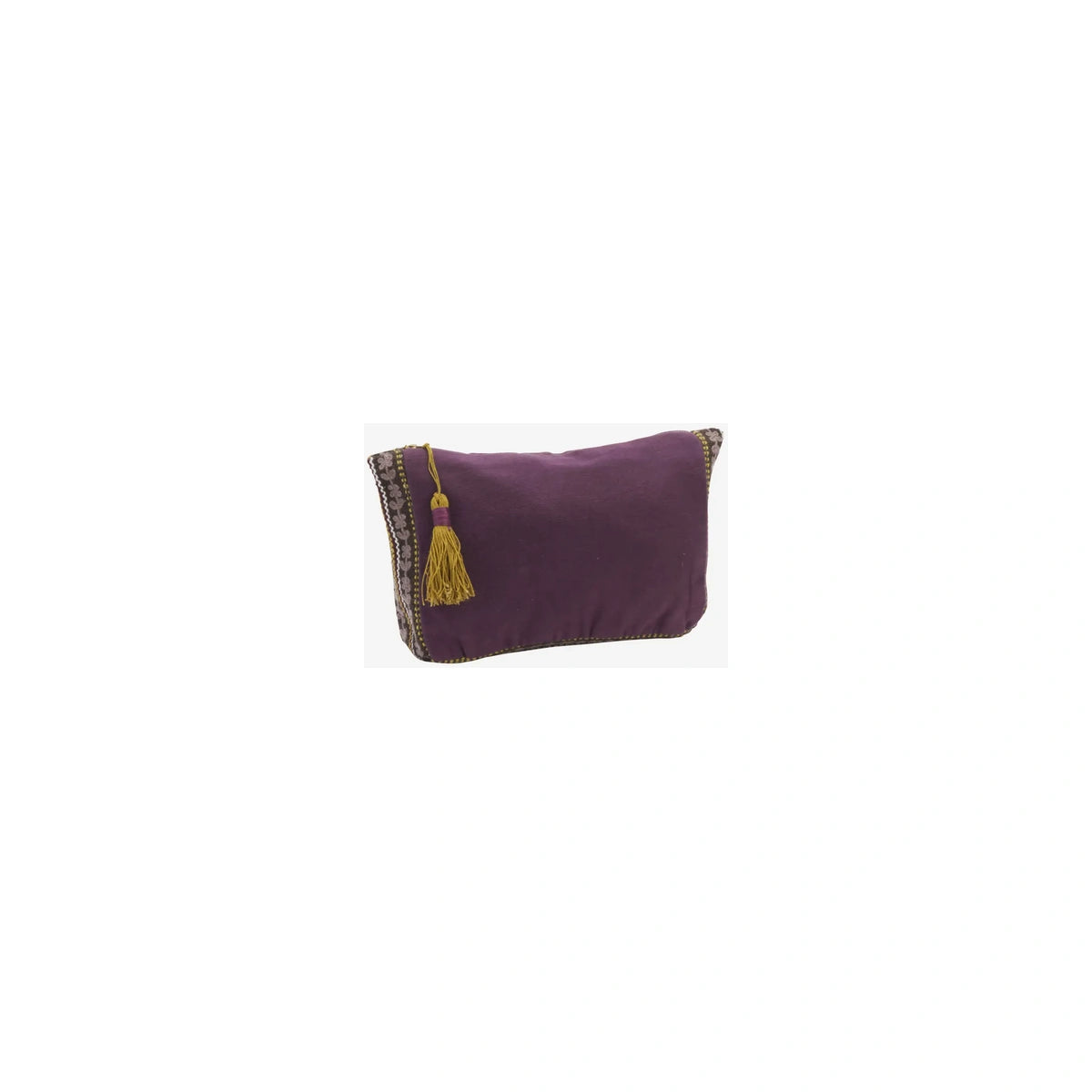Pochette en coton brodé – Lilas, taupe & violet | Madam Stoltz