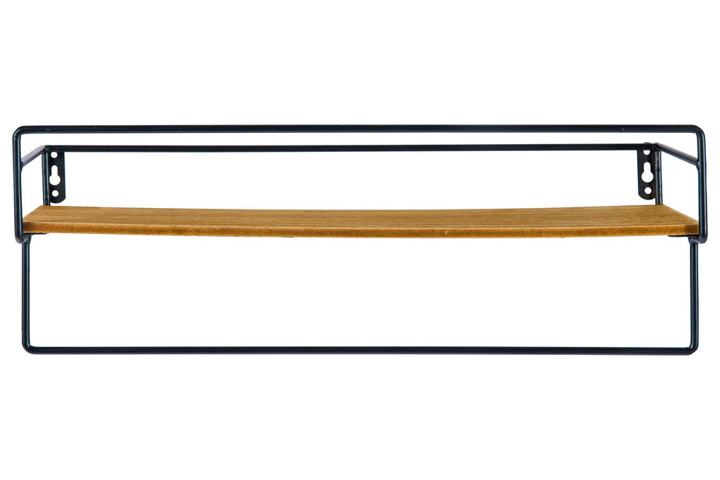 Étagère murale avec porte-serviette en bois et métal