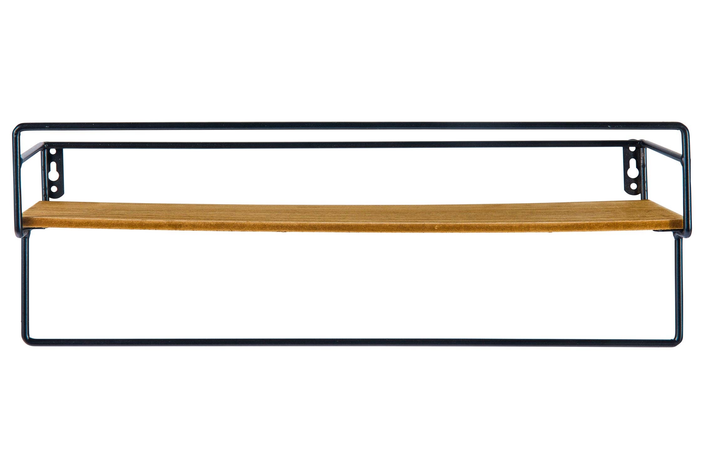 Étagère murale avec porte-serviette en bois et métal